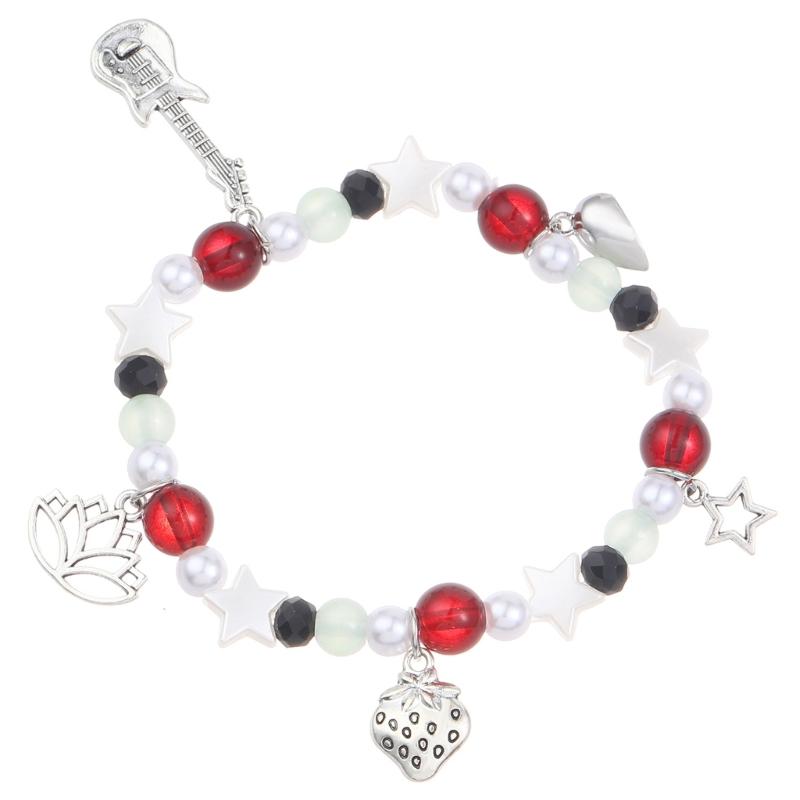 Elastic Love Heart Charm Bracelet with Magnetic Buckle Jewelry Accessory for Easy Wear and Adjustable Fits Daily Use