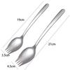 Cream Fruit Stainless Steel Reusable Outdoor Long Handle Spork Salad Forks Flatware Dessert Spoons