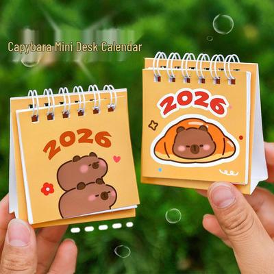 Capybara 2026 Mini-Tischkalender: Niedlicher Studentenplaner & Schreibtischornament