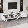 200*40*50.5 Cm TV Cabinet, Lowboard with 2 Doors and 2 Drawers, Large Storage Space, Total Load Capacity 45kg, Suitable for 80-Inch, White