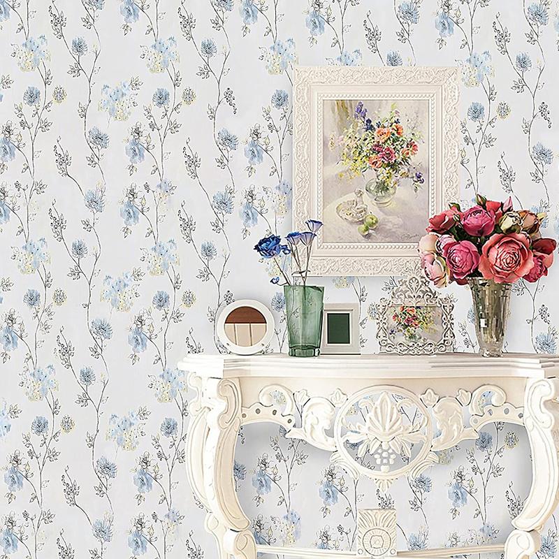 Vintage blue floral wallpaper - Self-adhesive Self Adhesive Contact Paper Removable Waterproof Wallpaper For urniture Renovation