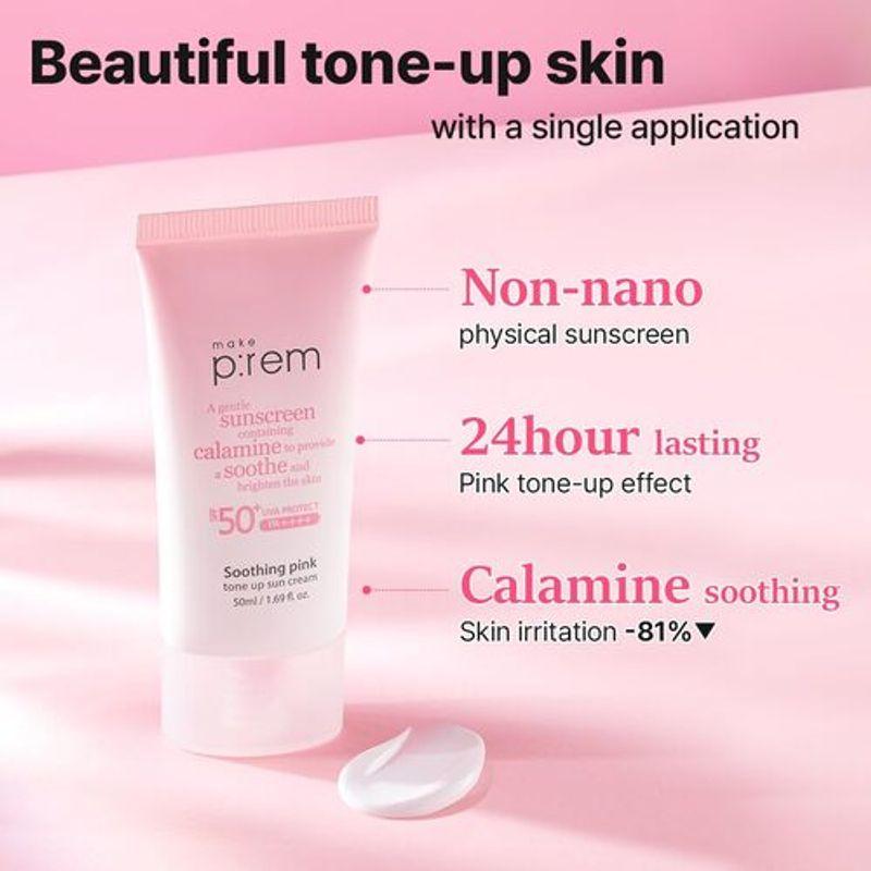 [make p:rem] Soothing Pink Tone Up Sun Cream 50ml