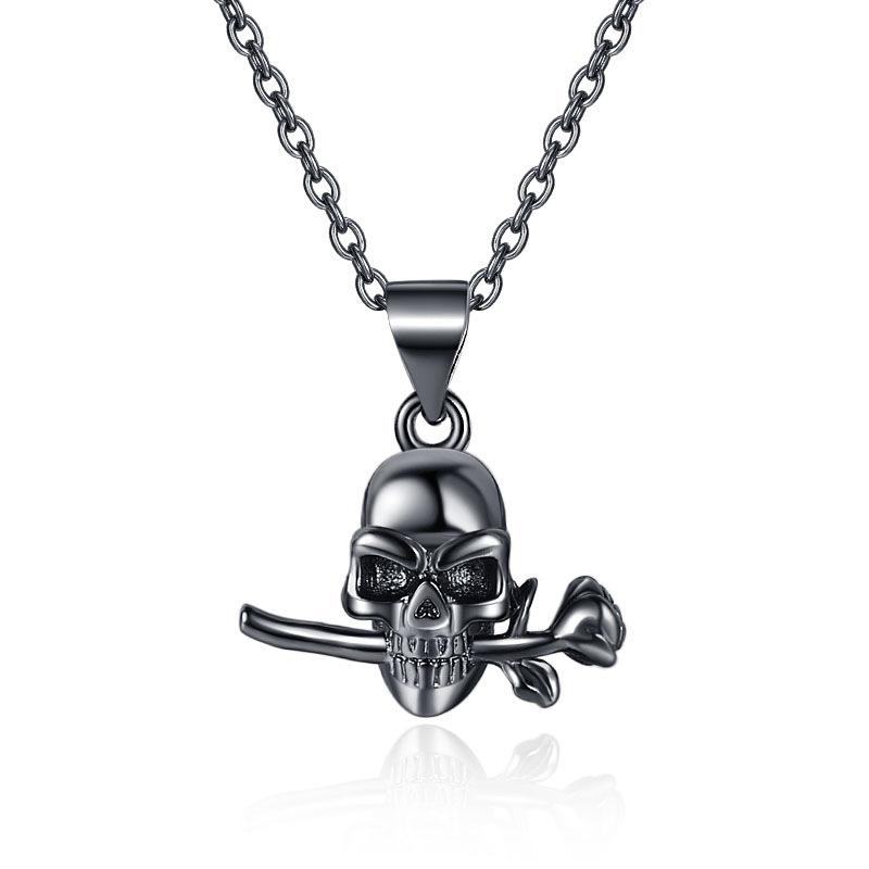 Retro Trend Women's Hip-hop Personality Skull Pendant Earrings Fashion Ring