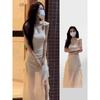 New Pure Desire French Suspender Dress Summer Casual Women's Clothing Small Seaside Vacation Fairy Long Dress
