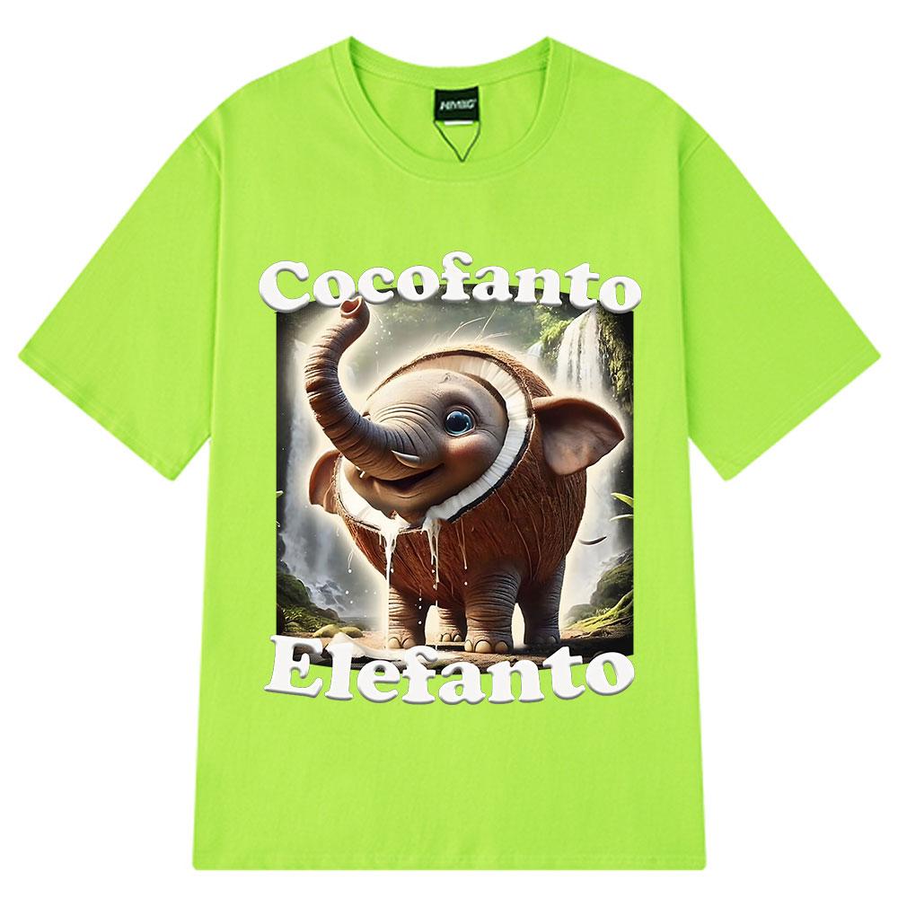 

Футболка Cocofanto Elefanto Funny Italian Brainrot Meme Graphic T-shirt для мужчин и женщин, летние хлопковые удобные свободные футболки с коротким рукавом, топы 2XL