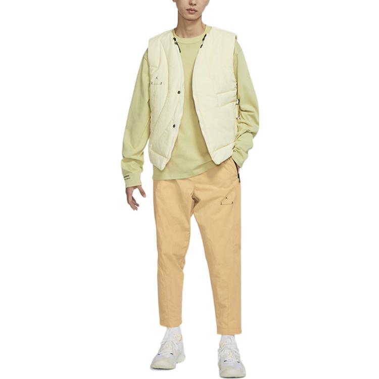 Jordan Gilet Solido Scollo a V Monopetto Slim Fit Uomo Top Albicocca DR1438-113