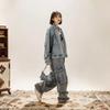 Women's Retro Washed Frayed Denim Jacket - Loose Fit Casual Outerwear