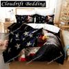 3D Print American Flag Duvet Cover Set Microfiber Decor Bedding Set Independence Day Freedom Theme Quilt Cover for Teens