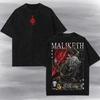 T-shirt Vintage Lavaggio Acido Maliketh di Elden Ring - Maglietta Lama Nera Gurranq e maglietta per bambini, Runa della Morte Predestinata, Regalo Per Giocatore.