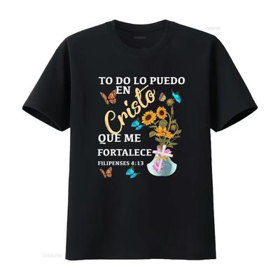 Camiseta Cristiana En Espanol Versiculo Spanish Christians T Shirt Vintage Washed Soft Homme Stretched Streetwear