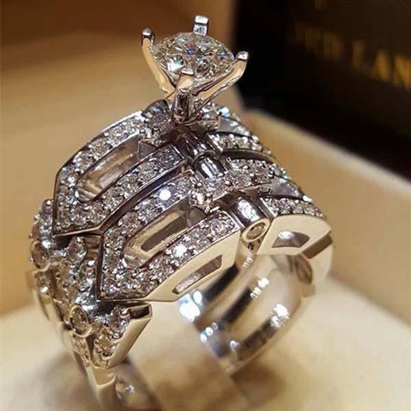 Adel Luxus Farbe Imitierte AAA CZ Diamanten Ringe für Damen Verlobung Hochzeit Schmuck Party Bankett Accessoires