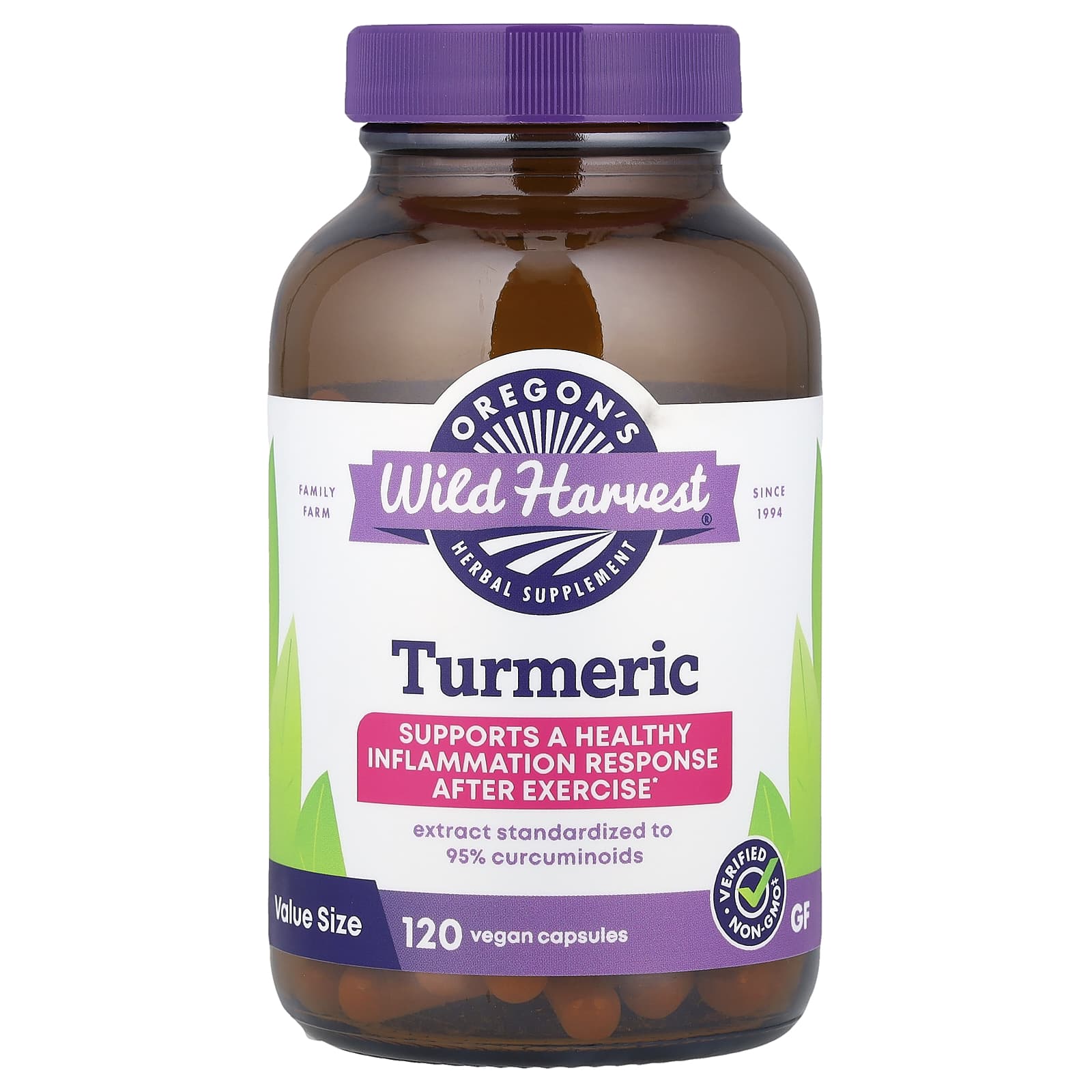 

Oregon S Wild Harvest, Turmeric, Gelatin Capsules, 120