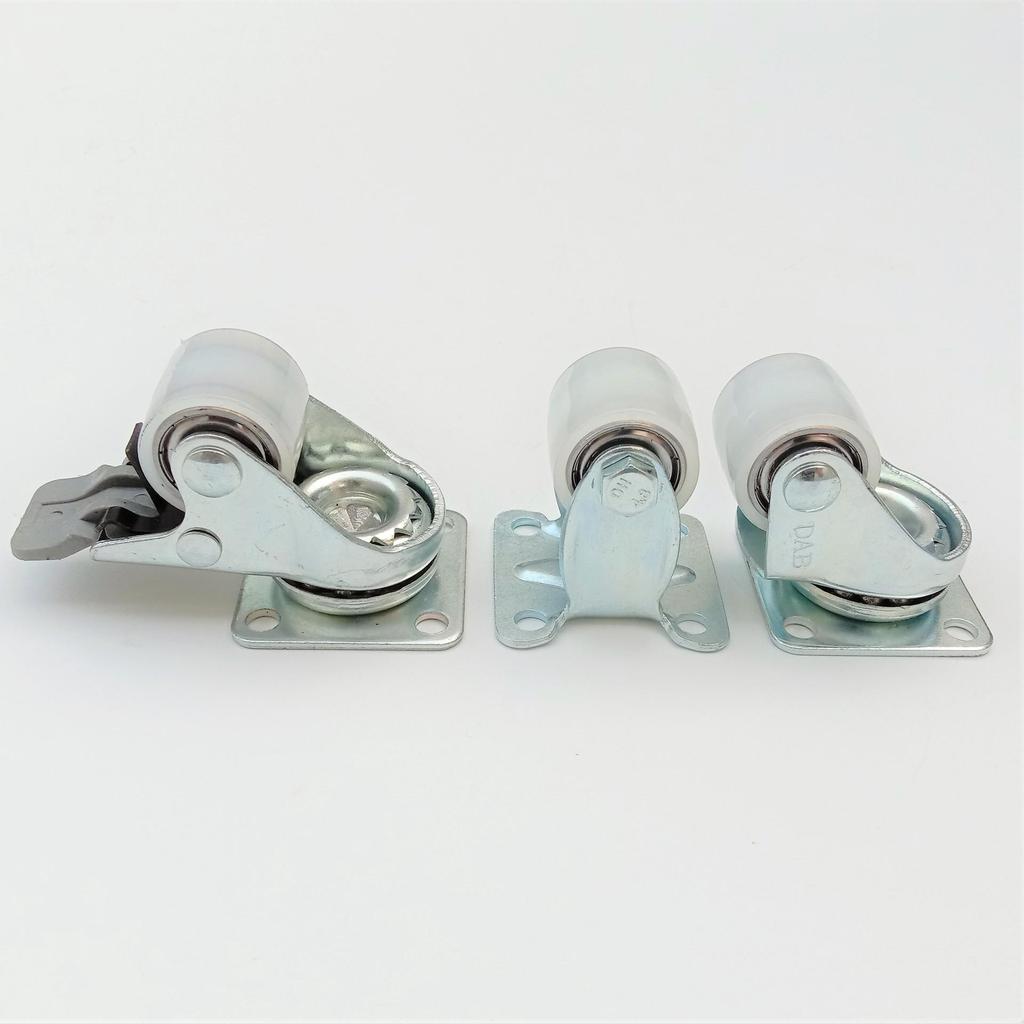 1.2-Inch White Nylon Low-Gravity Swivel Caster Wheel for Furniture