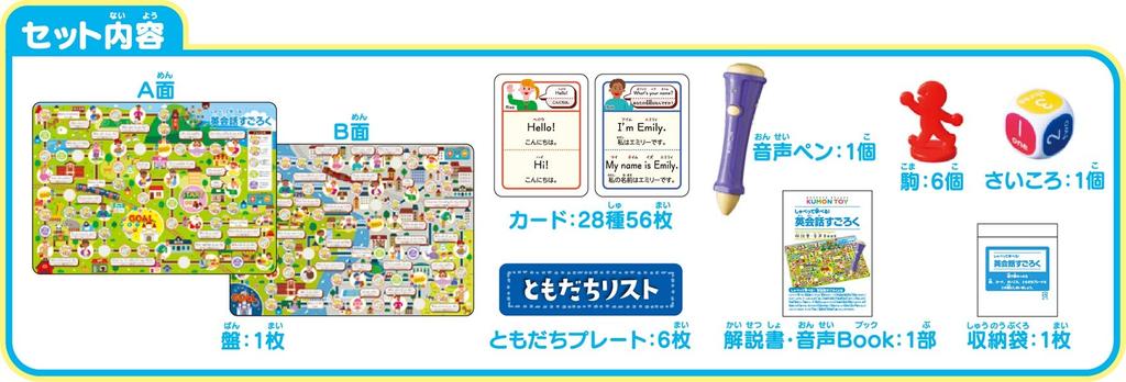 Kumon Publishing (KUMON PUBLISHING) Talk and Learn! English Conversation Sugoroku Educational Toy for Ages 5 and Up, KUMON KES-10