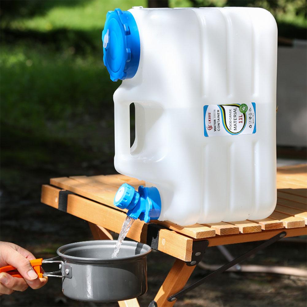 11L Water Storage Container with Faucet Drinking Water Bucket Large Capacity Water Dispenser Carrier for Outdoor Hiking