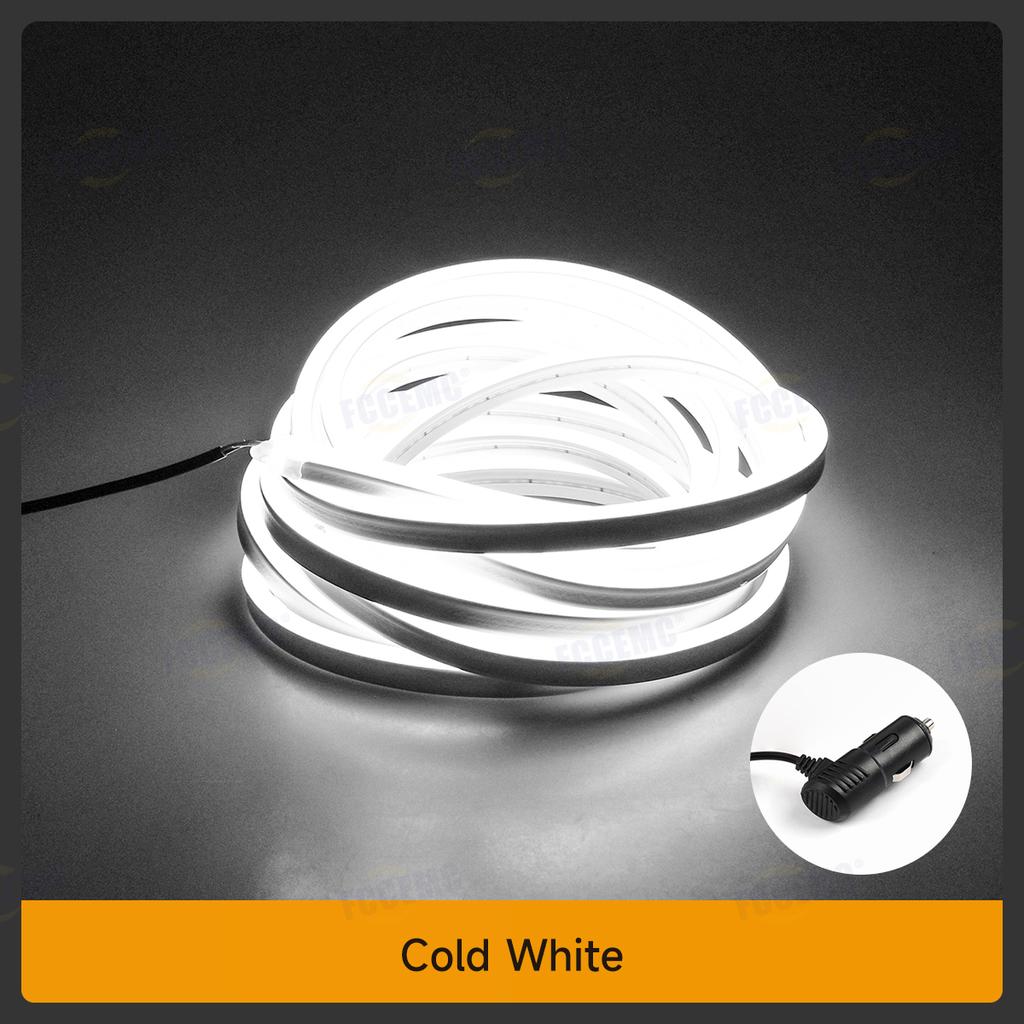 LED Car Trunk Lighting Strip With Cigar Magnetic Induction 5M Free-Cut Waterproof Soft Decorative Light For New Energy Vehicles