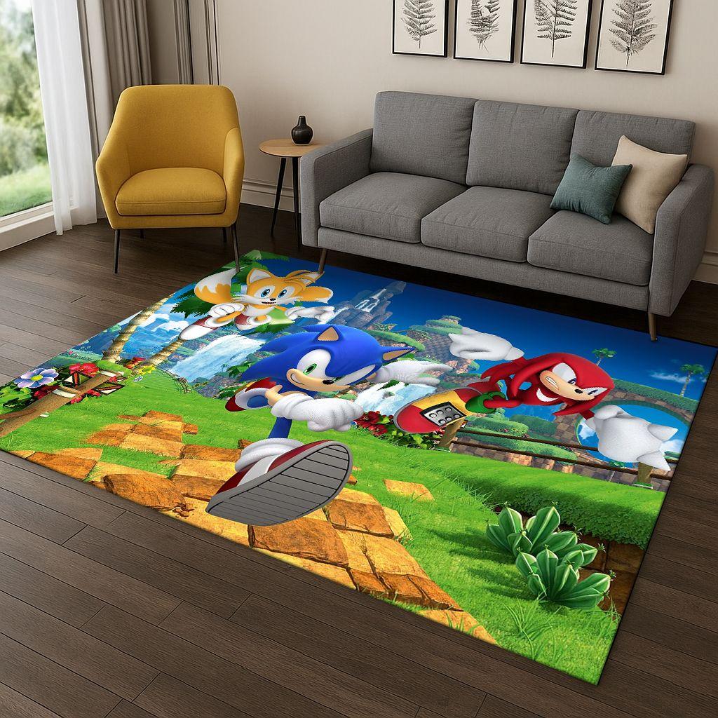 

Класичний килим-килимок з мультяшним їжачком S-Sonic для спальні, вітальні, дивана, домашнього декору, дитячої зони, протиковзкий килимок для підлоги, подарунок 200x160cm