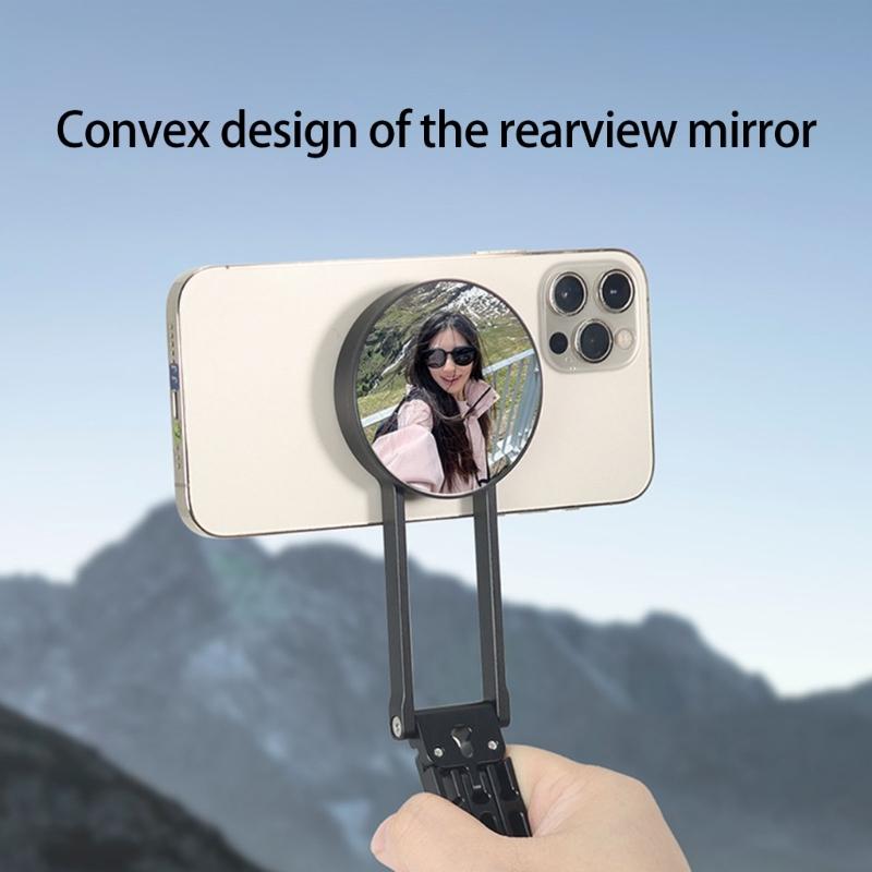 Double Side Magnetic Mobile Phone Holder Phone Tripod Stand for Phone 16 Mini Aluminium Bracket Quick Mount Pocket Stand