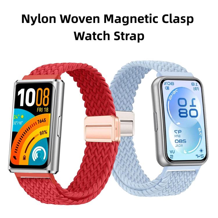 Magnetic‑Buckle Elastic Nylon Braided Replacement Watch Band Strap For Huawei Band 11 / Band 11 Pro