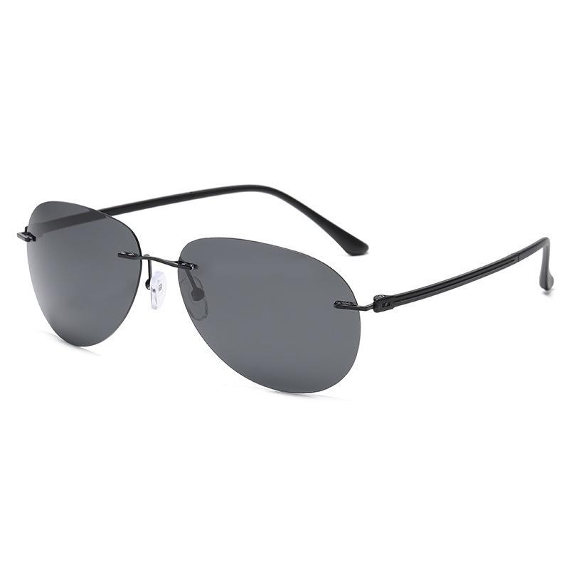 

Неполяризованные меняющие цвет солнцезащитные очки для мужчин, ультралегкие очки ночного видения без оправы, модные фотохромные очки для вождения черный серый