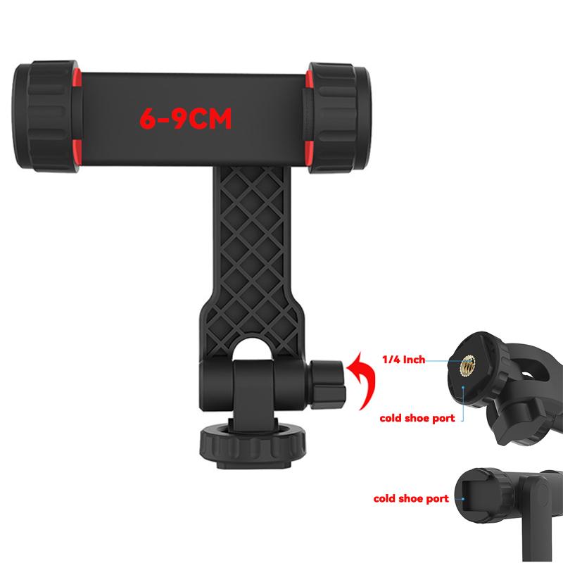 Phone Holder Mount Clamp Clip Horizontal and vertical Shooting for Smartphone Cold Shoe Mount Video Light Mic For iPhone Samsung