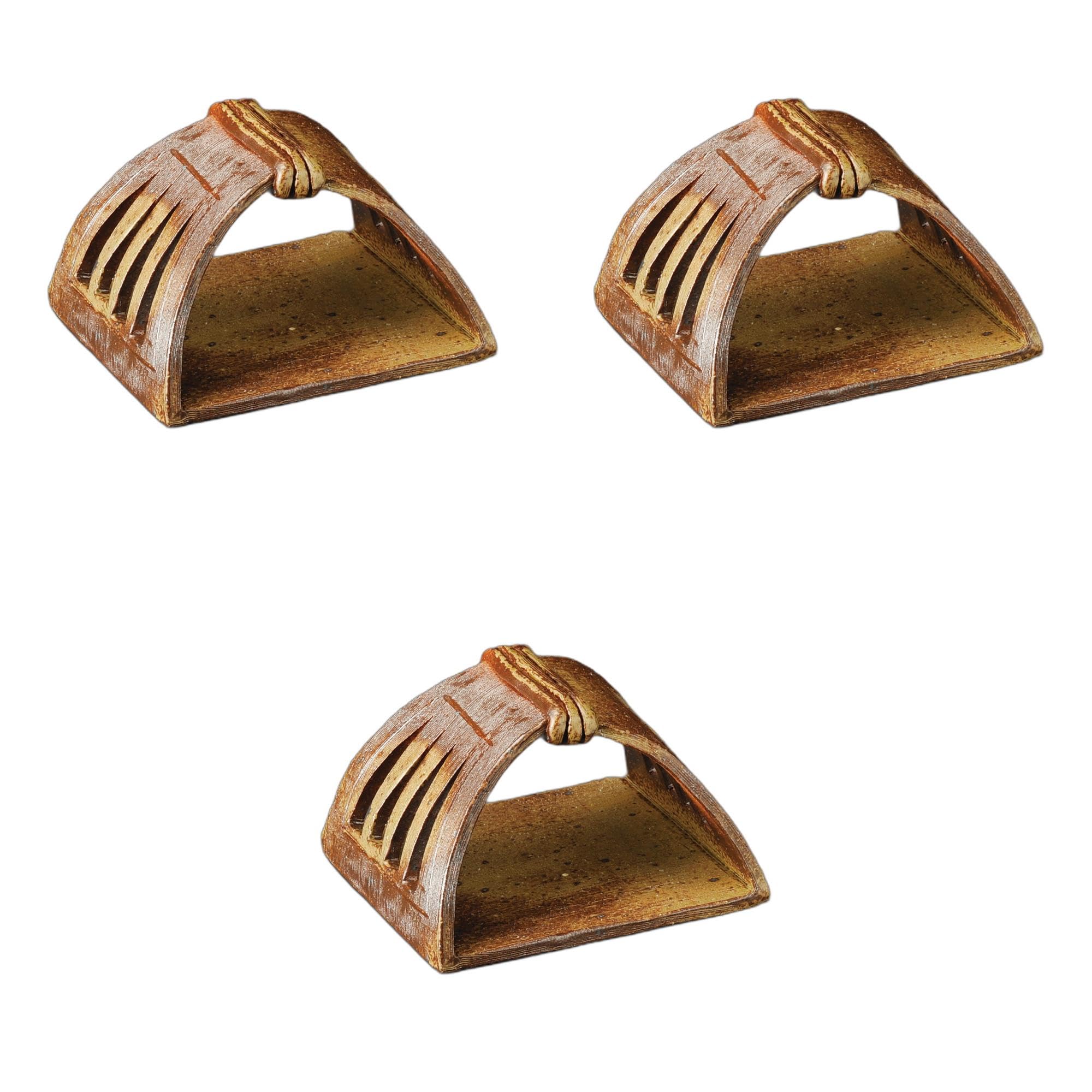 

Setomonohonpo Set of 3 Kamakura Tote Plates x 13 x 11 Ceramic Serving Plates (Setomonohonpo) Bizen-style (Large) [15 cm]