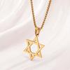 Trendy Titanium Steel Necklace: Unisex Stainless Steel Hollow Star Pendant, Long Chain