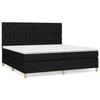 3142603 vidaXL Lit à sommier tapissier avec matelas Noir 200x200 cm Tissu