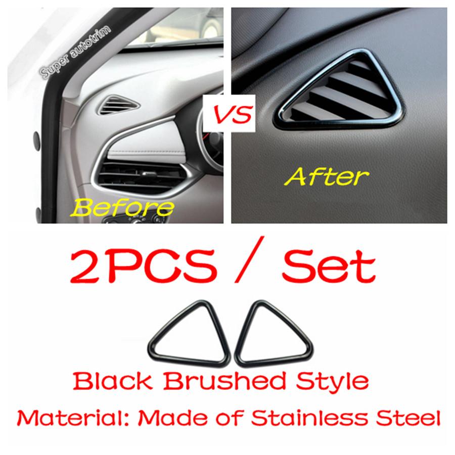 Black Brushed Accessories For Chevrolet Malibu 2016 -  AC Control Panel Door Bowl Head Light Switch Lift Button Cover Trim
