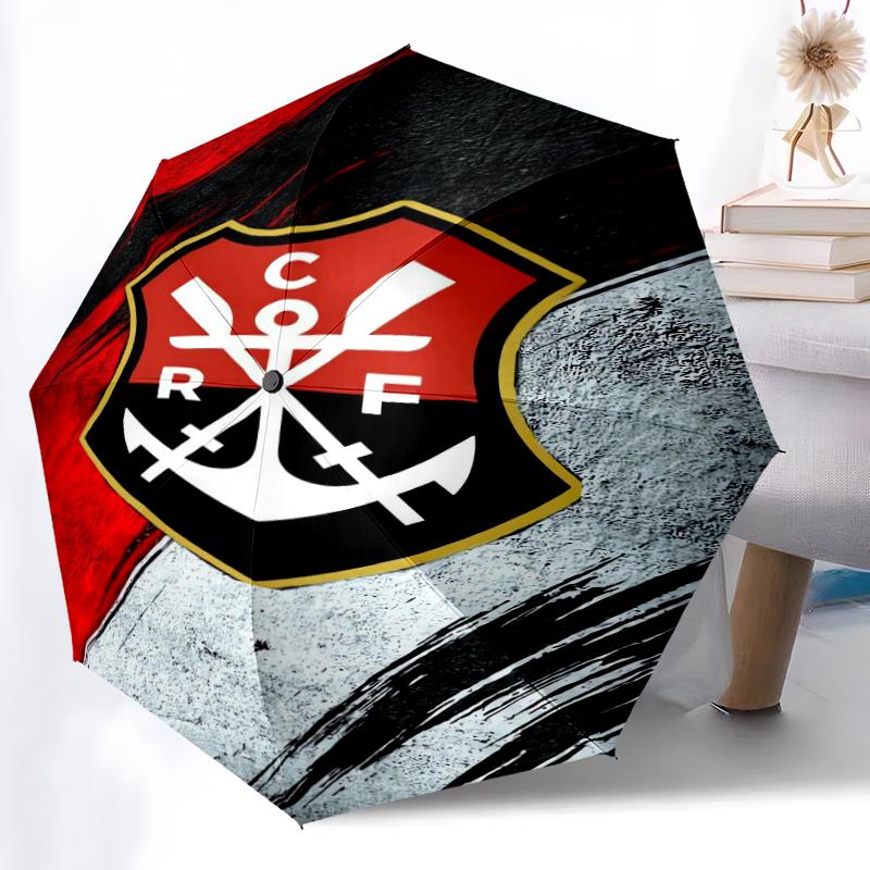 1pc Sturdy 8-Bone Auto Umbrella, Rangers FC Umbrella, Digital Printed, Foldable Umbrella for On-the-Go Outdoor Use