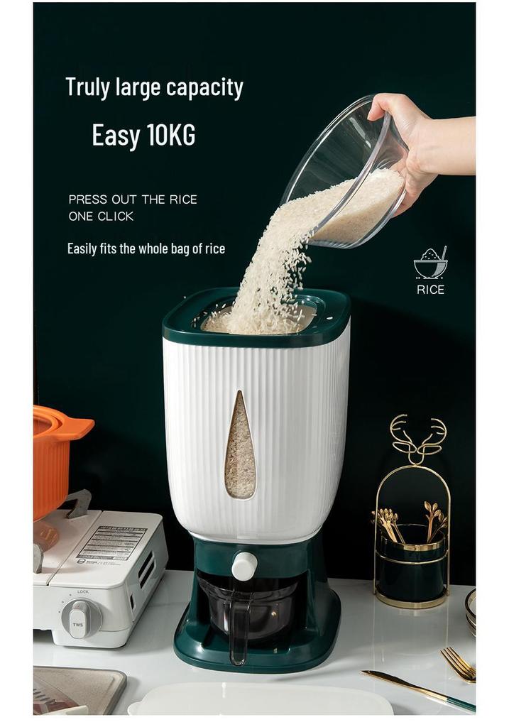 20 Jin Capacity Moisture-Proof Rice & Flour Storage Bucket - Insect-Proof, Food-Grade Kitchen Grain & Cereal Box
