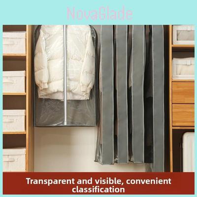 Minimalist Waterproof Garment Dust Cover With Transparent Pvc For Wardrobe Storage