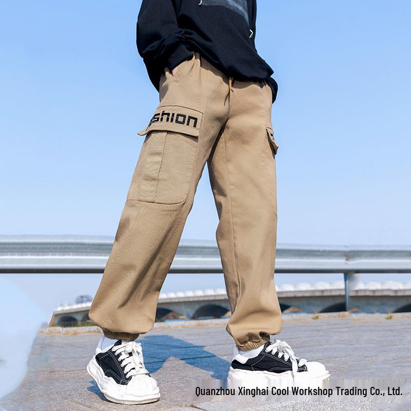 

Модные брюки карго для мальчиков: Весенне-осенняя спортивная одежда для детей - Свободный, повседневный и стильный дизайн 140 cm темно серый