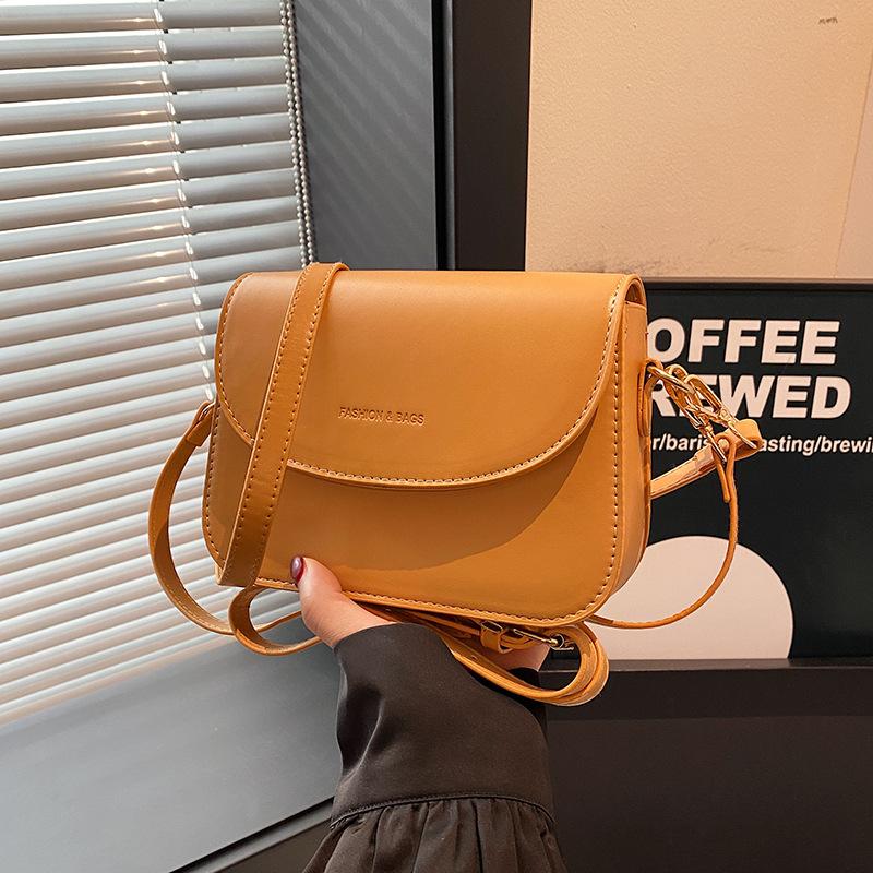 Solid Color Fashion Shoulder Messenger Bag Women's Winter New Simple and Popular Small Square Bag