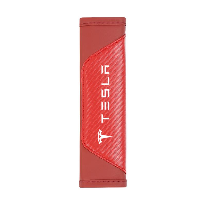 

Tesla Car Logo Seat Belt Cover Leather Shoulder Pad Accessories For Tesla Model 3 Y S X Cybertruck Juguete Roadster Coil Bonina