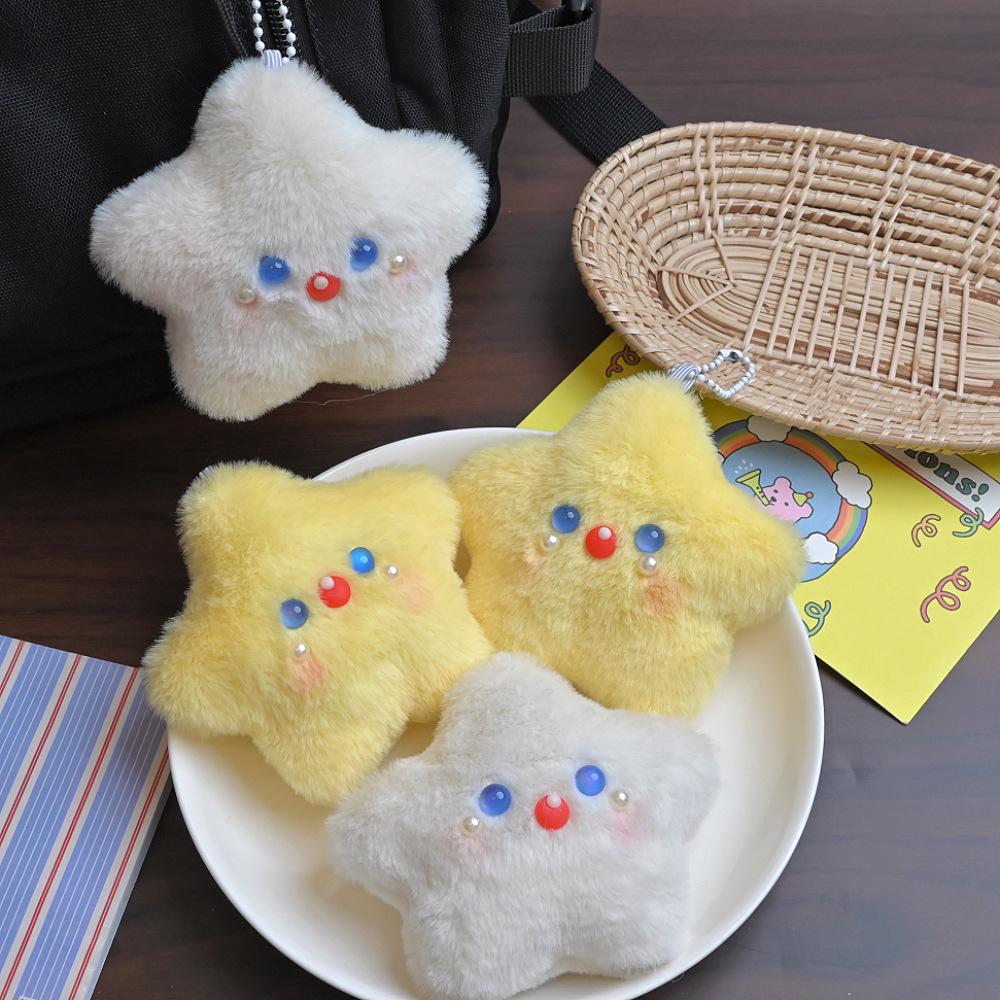 Star Pendant Plush Toy: Squeaky Doll Keychain & Backpack Charm