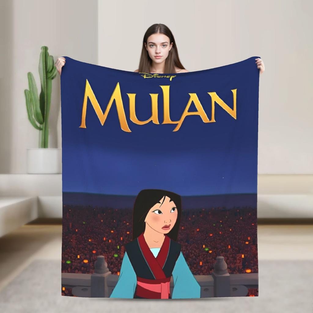 Mulan Cartoon Blankets  Airplane Travel Flannel Throw Blanket For Outdoor Soft Warm Custom Quality Bedspread Birthday Gift