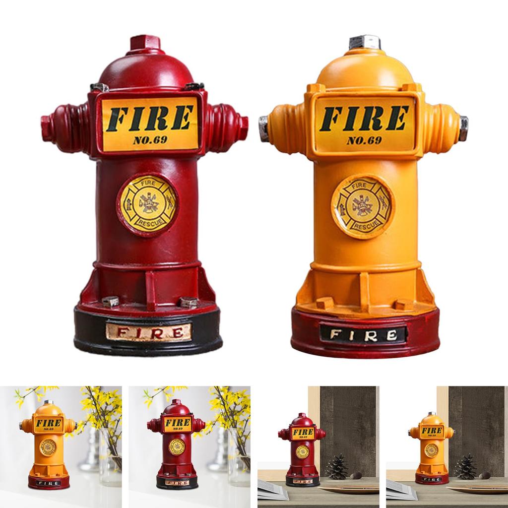 Fire Hydrant Ornaments Resin Retro Storage Box Home Furnishings Work Desk Decor Piggy Bank Container Child Adult Children