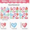 Heart Love Glass Window Stickers 3D Valentine's Day Scene Decoration Background Glass Static Wall Stickers Creating Holiday
