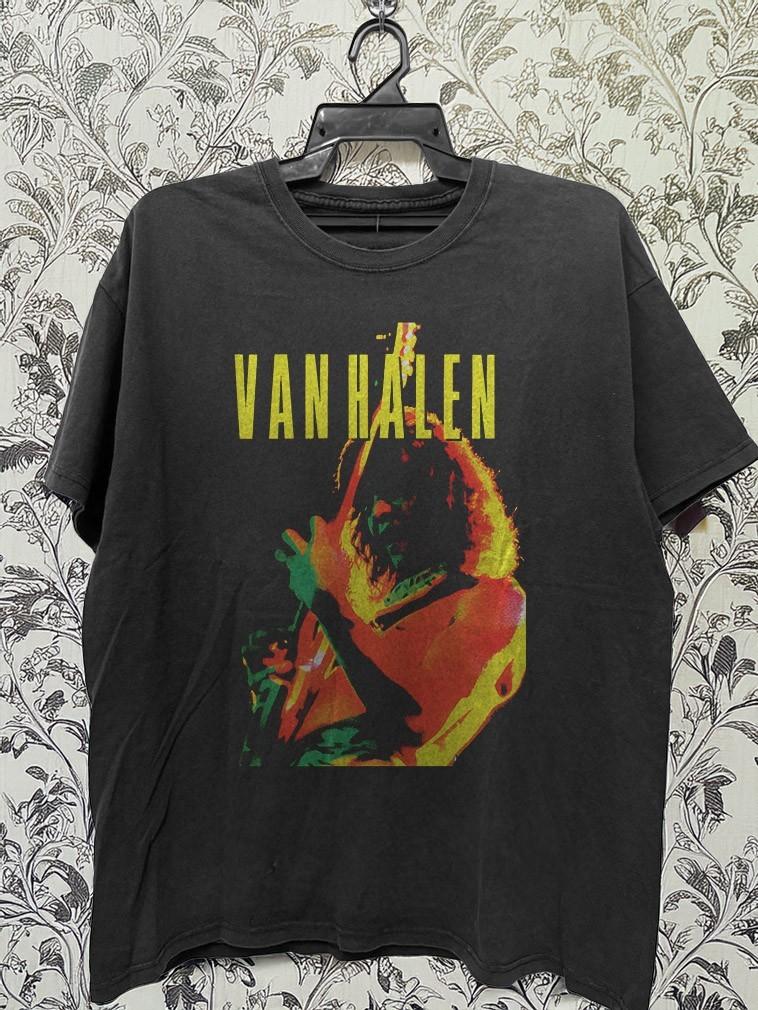 HOT! Eddie Van Halen Guitarist Unisex Black Cotton T-Shirt S