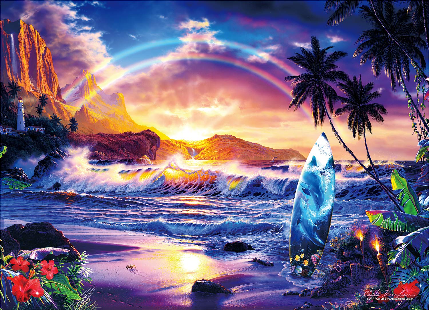 

2000 Piece Jigsaw Puzzle Lassen Surf for Life Super Small Piece [Glowing Puzzle] (38x53cm)