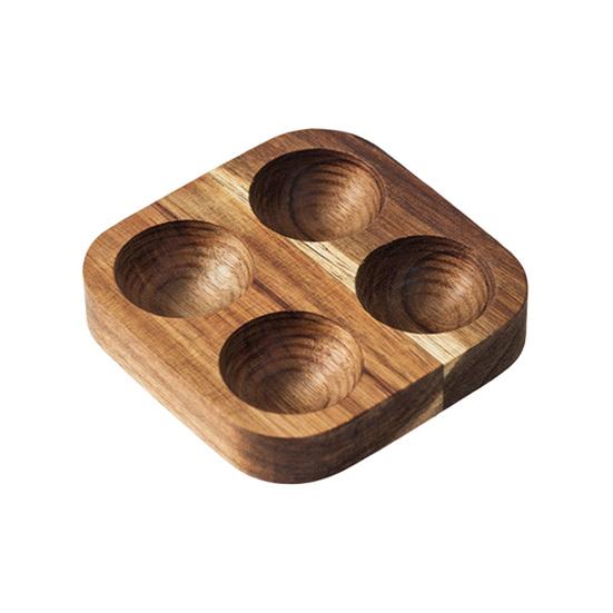 Wooden Egg Holder Rustic Egg Tray 4 or 6 Slots Countertop Egg Organizer for Kitchen Refrigerator Dining Table