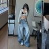 90s Blau High Street Casual Baggy Hosen Frauen Harajuku Oversize Y2k Breite Bein Hosen Weibliche 2000s Mode-Design lose Hosen