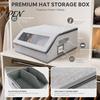 Under Bed Storage Container Foldable Hat Bin, with Clear Window And Handle, Protective Holder for Closet Non-woven Fabric Baseball Cap Organizer,