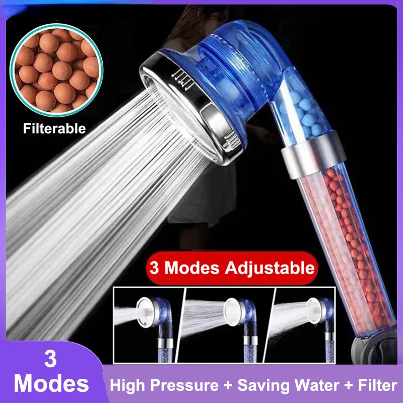 Threespeed Negative Ion Shower Head Pressurized Watersaving Handheld