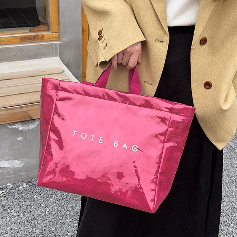 2025 Spring Jelly Bag Women's Tote Bag Large Capacity PVC Tote Bag Commuter Versatile Mommy Shoulder Bag