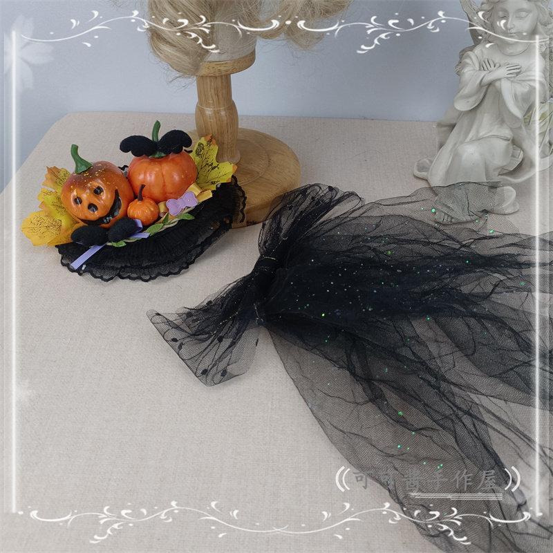 Halloween Funny Witch Hat Decoration Original Lolita Witch Pumpkin Top Hat Dark Hair Yarn Hair Clip