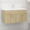 Sink Cabinet and Integrated Sink Sonoma Oak Engineered Wood