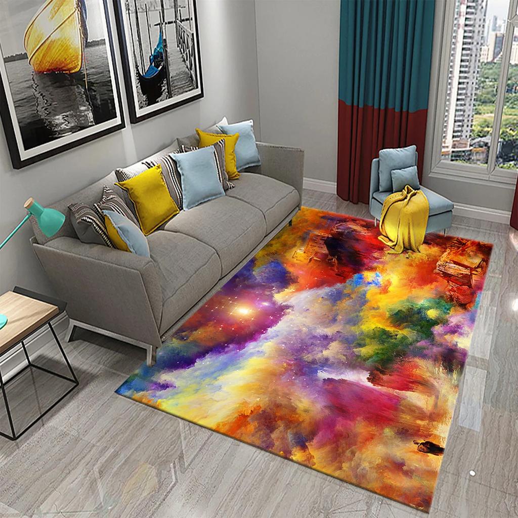 Colorful Ink Painting Carpet Abstract Drawing Art Rugs for Bedroom Living Room Large Area Carpets Floor Rugs Entrance Door Mat