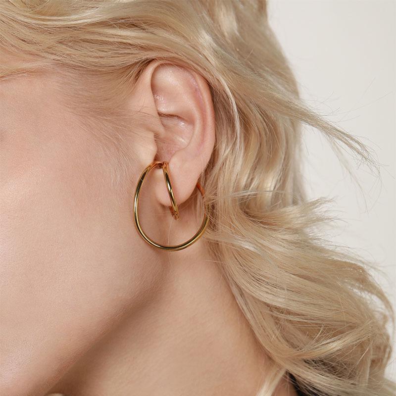 Vintage Geometric Irregular Curve Clip Earrings For Women Ear Cuff Wrap Non Pierced Earings Fashion Jewelry